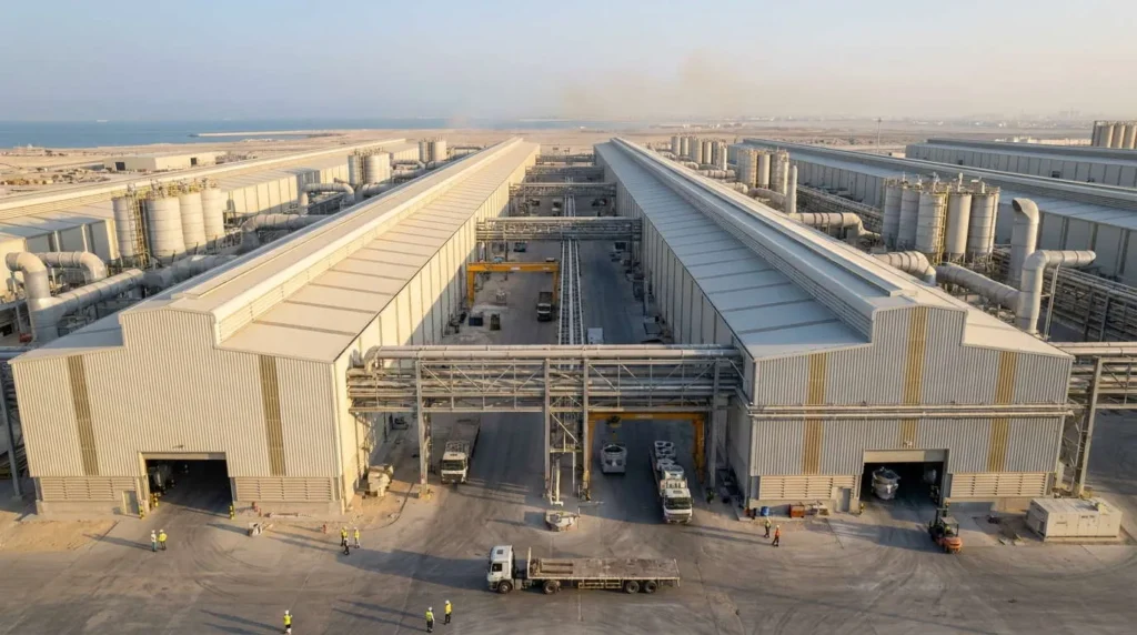 1,200m Ultra-Long Aluminum Smelting Potline Complex in Bahrain: Millimeter-Precision PTA Crane Rail Alignment and Coastal Thermal-Slip Engineering