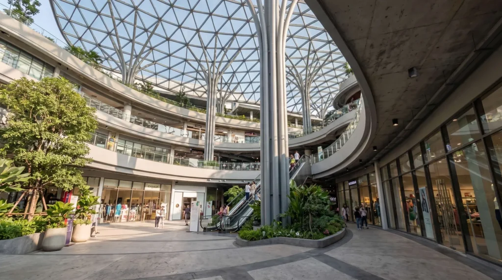 28,000 sqm Freeform Architectural Steel Atrium Canopy in Thailand: Parametric Tree-Column Engineering and Zero-Tolerance Glass Integration