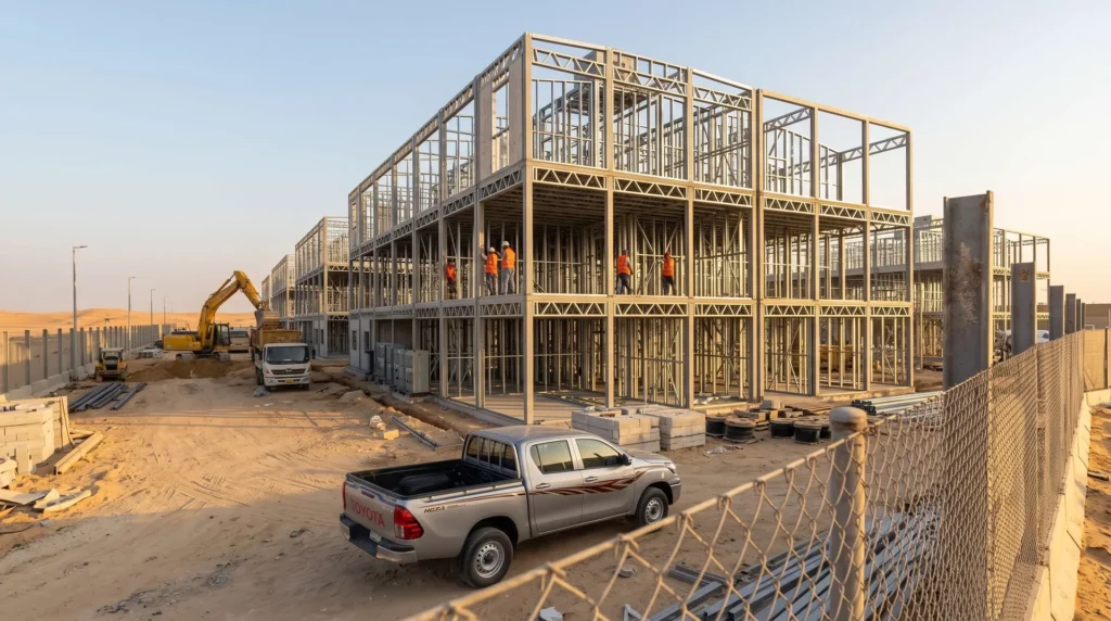 60,000 sqm Vanguard Modular Remote Workforce Camp in Saudi Arabia: Aramco-Standard Sandstorm Airtightness, +55°C Thermal Isolation, and Fast-Track Mobilization Handover