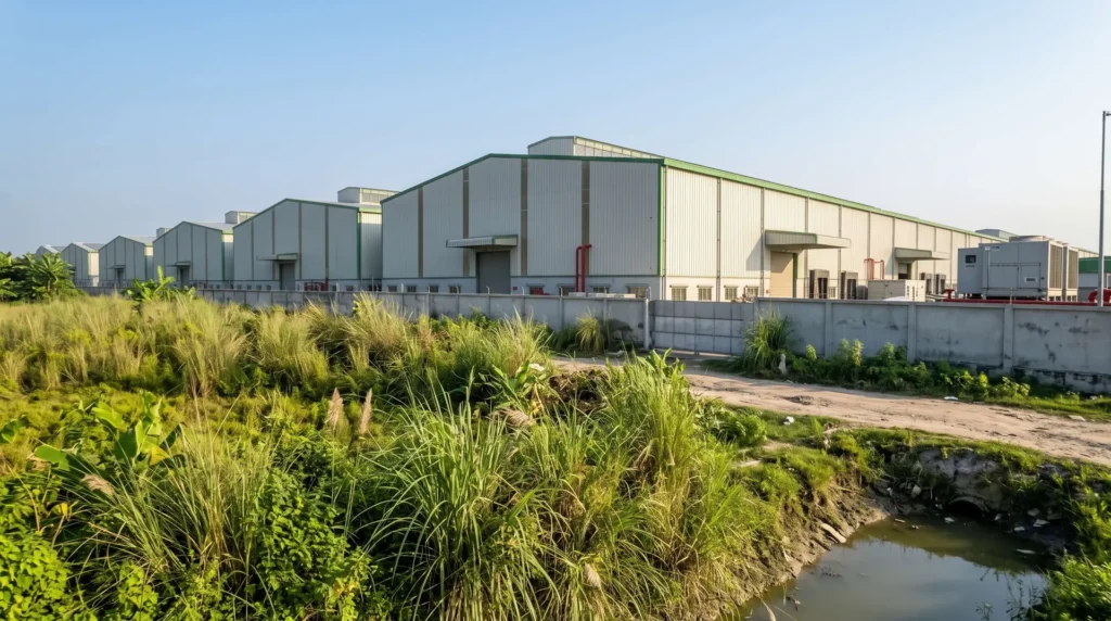 85,000 sqm LEED-Platinum Textile & Garment Hub in Bangladesh EPZ: RSC Accord Fire-Safety Compliance, Zero-Ponding Sawtooth Roofs, and Fast-Track Pre-Monsoon Turnkey Erection