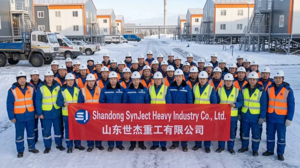 22,000 sqm Modular Steel Administrative Hub in Sub-Arctic Russia: Permafrost Foundation Stilts, Heated Skybridge Network, and -50°C Turnkey Handover