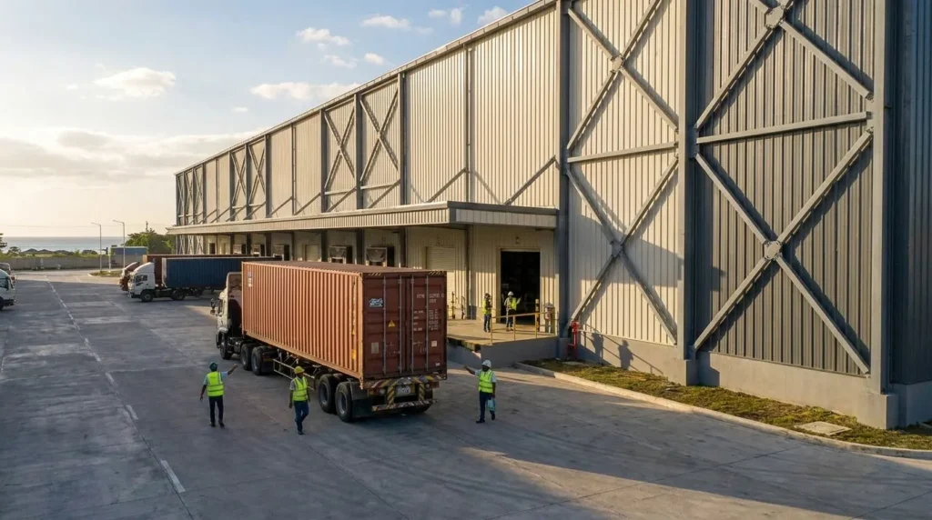 58,000 sqm Category-5 Typhoon-Resistant Logistics Hub in the Philippines: 280 km/h Wind-Uplift Engineering and Zero-Leakage Monsoon Proofing