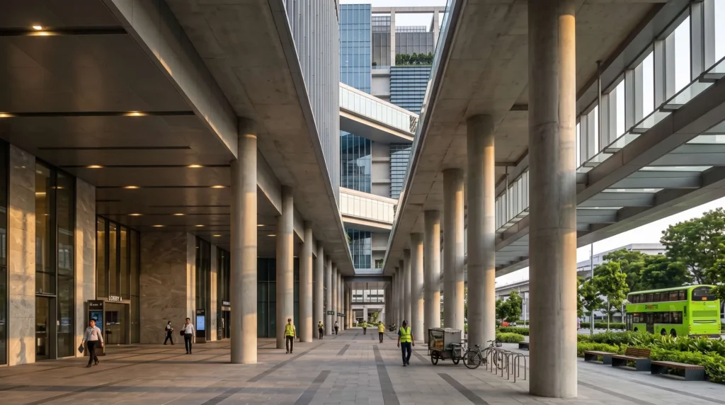 120,000 sqm Multi-Tower High-Rise Commercial Hub in Singapore: Sub-Millimeter Core Alignment & Skybridge Precision Under Strict BCA Standards