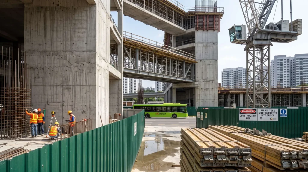 120,000 sqm Multi-Tower High-Rise Commercial Hub in Singapore: Sub-Millimeter Core Alignment & Skybridge Precision Under Strict BCA Standards