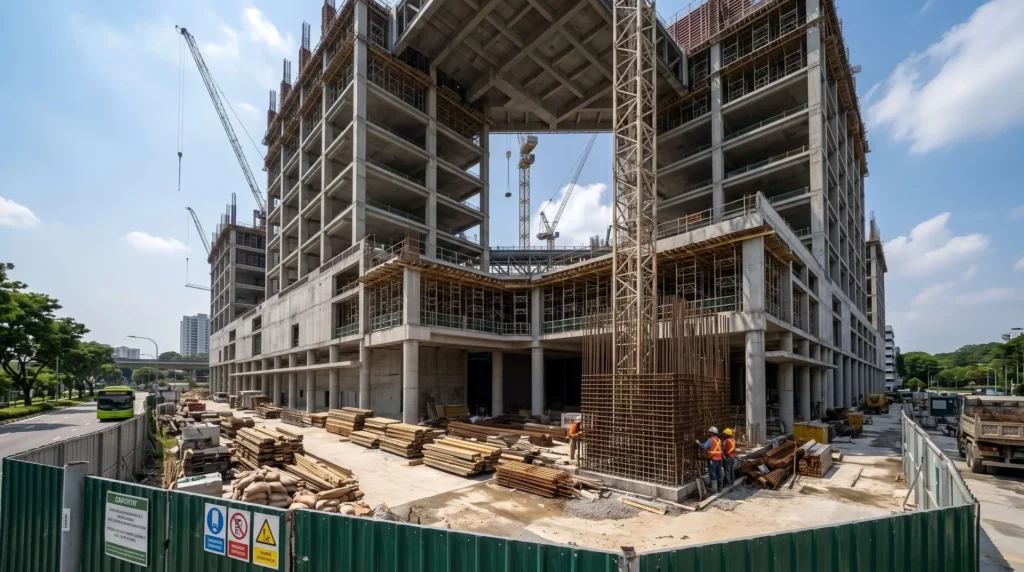 120,000 sqm Multi-Tower High-Rise Commercial Hub in Singapore: Sub-Millimeter Core Alignment & Skybridge Precision Under Strict BCA Standards