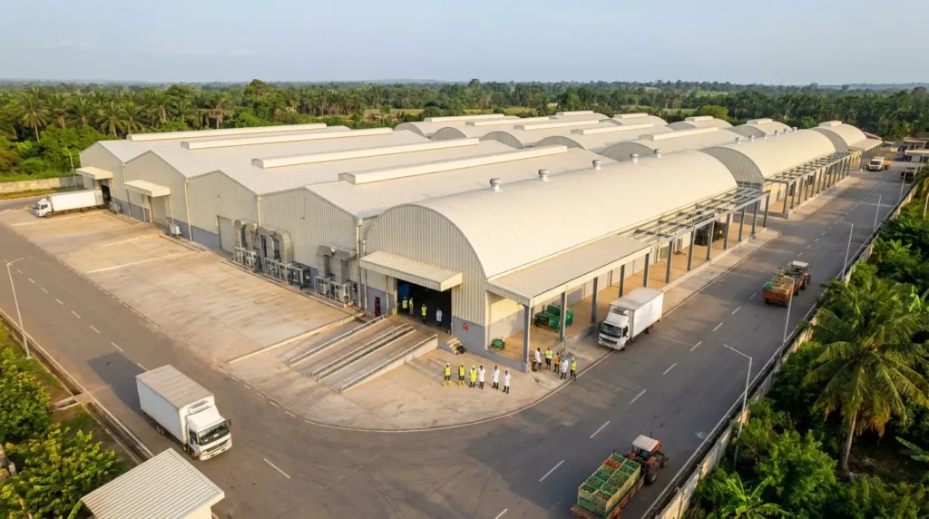 36,000 sqm Climate-Controlled Agro-Processing Complex in Ghana: Thermal-Bridge Isolation, Tropical Storm Proofing, and Fast-Track Turnkey Commissioning