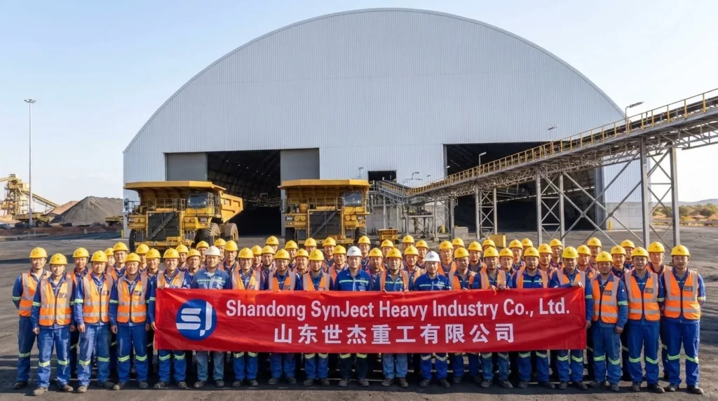 160-Meter Clear Span Environmental Coal Shed Space Frame: Dust Control and Rapid Assembly