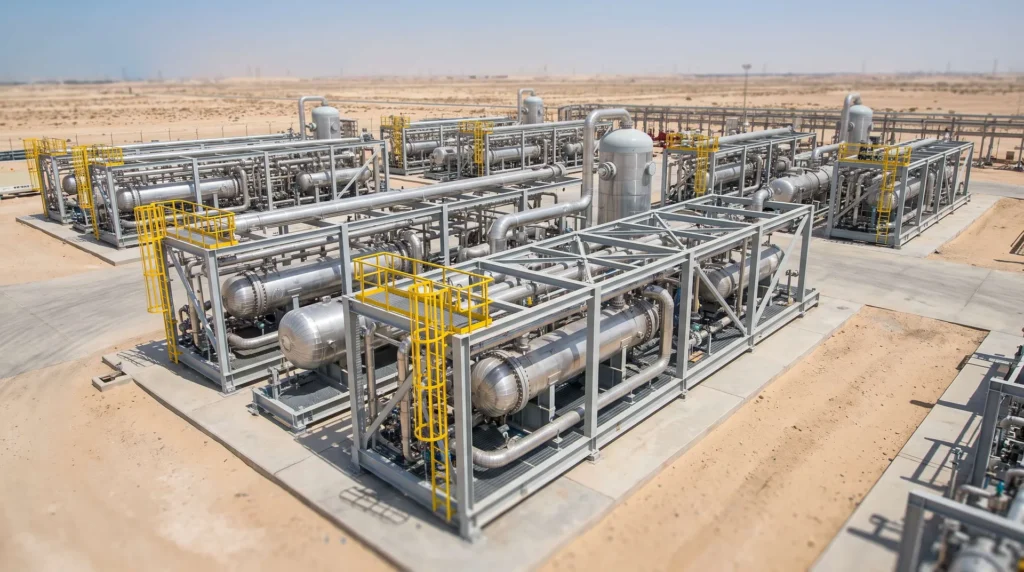 High-Precision Modular Process Skids & Heavy Skid Structural Frames for Mega Gas Processing Facility in Abu Dhabi, UAE