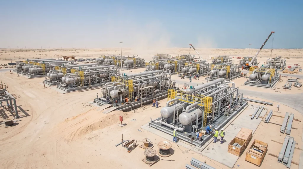 High-Precision Modular Process Skids & Heavy Skid Structural Frames for Mega Gas Processing Facility in Abu Dhabi, UAE