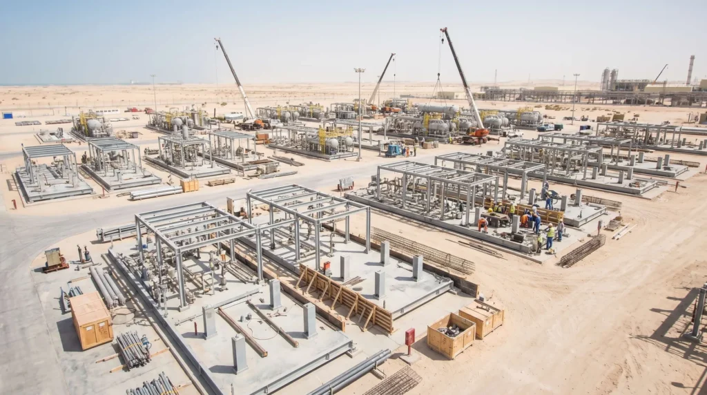 High-Precision Modular Process Skids & Heavy Skid Structural Frames for Mega Gas Processing Facility in Abu Dhabi, UAE