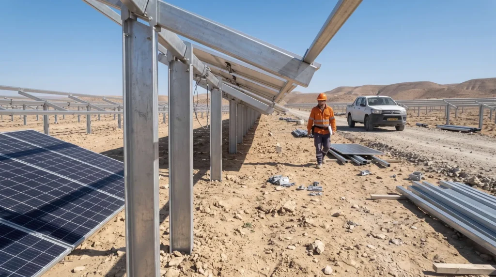 150 MW Utility-Scale Solar Mounting Structures in Israel: Desert Wind Resilience and Zinc-Aluminum-Magnesium Durability