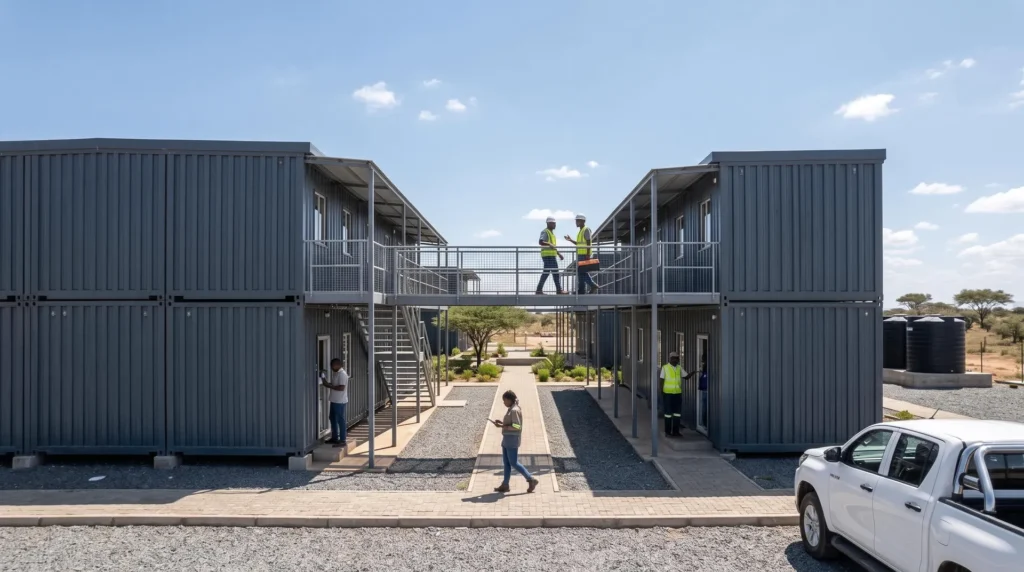 3,500 sqm Remote Modular Office Complex in Tanzania: Off-Grid Sustainability and Standardized Assembly