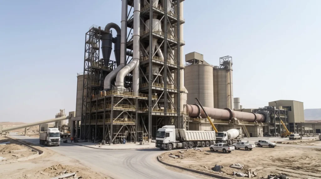 125-Meter Heavy Steel Preheater Tower for Iraq Cement Plant: Extreme Rigidity and Weld-Free Desert Assembly