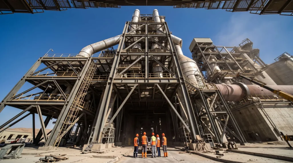 125-Meter Heavy Steel Preheater Tower for Iraq Cement Plant: Extreme Rigidity and Weld-Free Desert Assembly