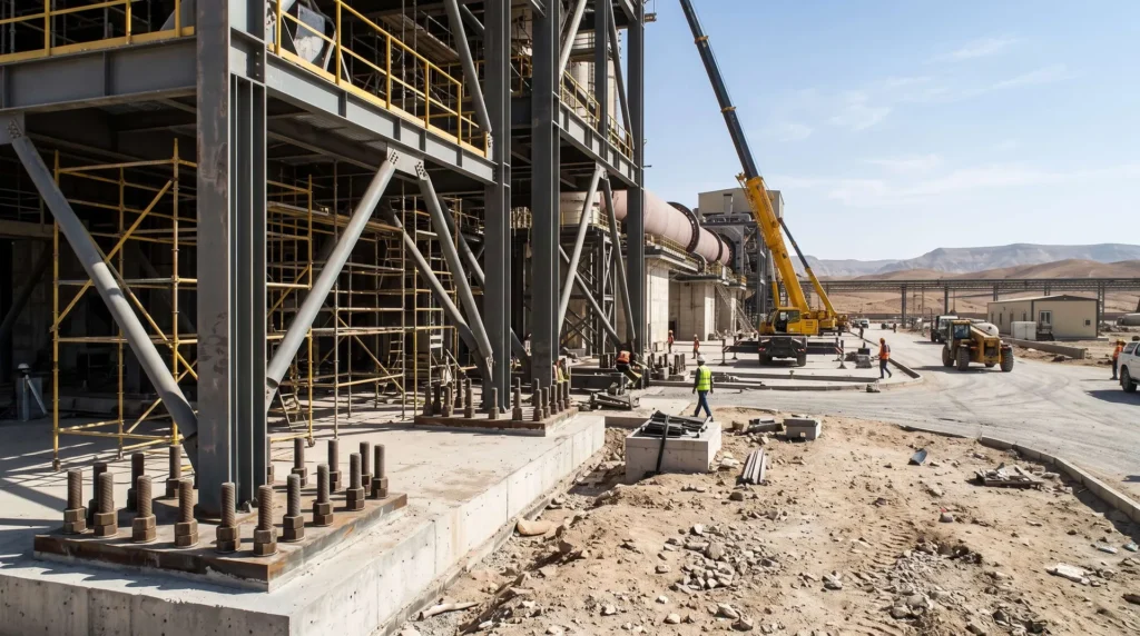 125-Meter Heavy Steel Preheater Tower for Iraq Cement Plant: Extreme Rigidity and Weld-Free Desert Assembly