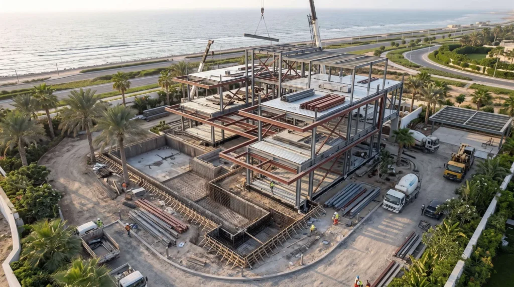 1,450 sqm Bespoke Coastal Prefab Light Steel Villa in Jeddah: Marine C5 Anti-Corrosion, Zero-Thermal-Bridge Comfort, and 60-Day Turnkey Delivery