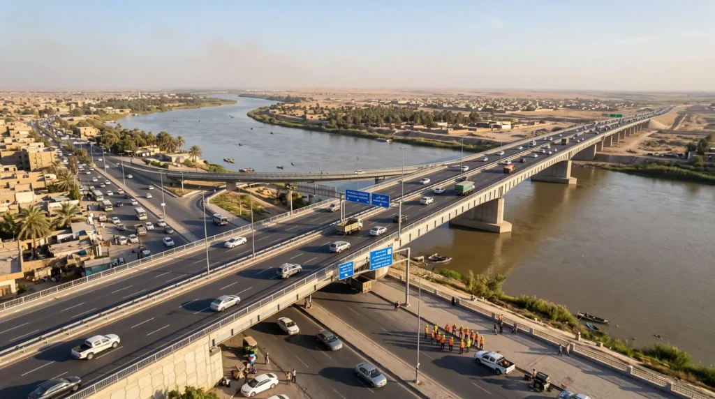 1,280m Continuous Steel Box Girder Highway Bridge in Iraq: Navigating River Currents, Live Traffic, and Sub-Millimeter Splice Precision