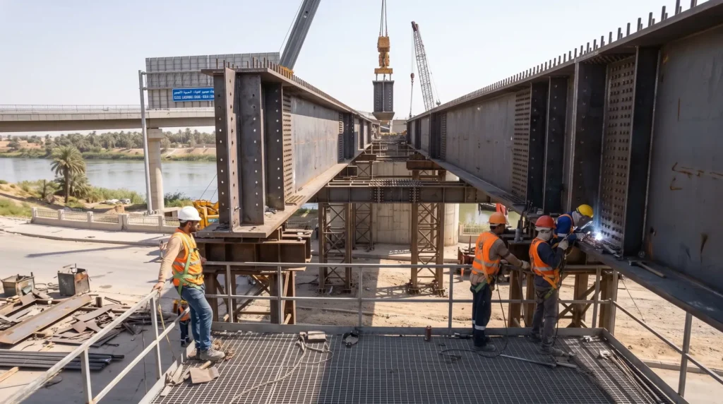 1,280m Continuous Steel Box Girder Highway Bridge in Iraq: Navigating River Currents, Live Traffic, and Sub-Millimeter Splice Precision
