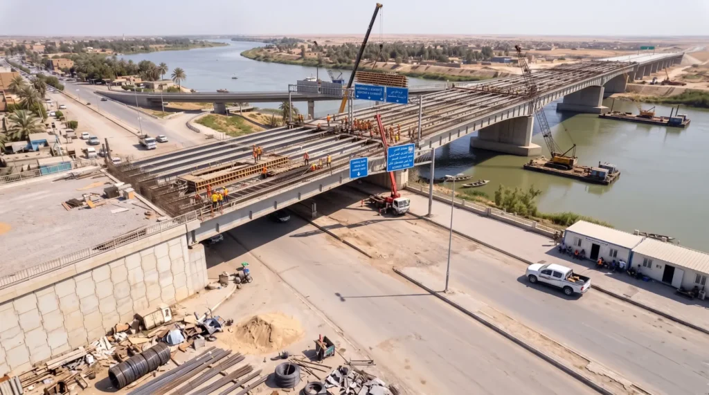 1,280m Continuous Steel Box Girder Highway Bridge in Iraq: Navigating River Currents, Live Traffic, and Sub-Millimeter Splice Precision