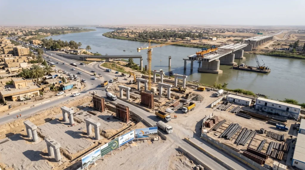 1,280m Continuous Steel Box Girder Highway Bridge in Iraq: Navigating River Currents, Live Traffic, and Sub-Millimeter Splice Precision