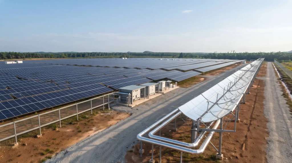 150MW Utility-Scale Solar PV & CSP Hybrid Mountings in Malaysia: C5-M Marine-Grade Anti-Corrosion, Storm Wind-Uplift Rigidity, and Fast-Track TNB Grid Connection