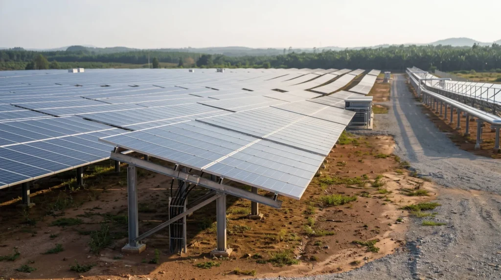 150MW Utility-Scale Solar PV & CSP Hybrid Mountings in Malaysia: C5-M Marine-Grade Anti-Corrosion, Storm Wind-Uplift Rigidity, and Fast-Track TNB Grid Connection