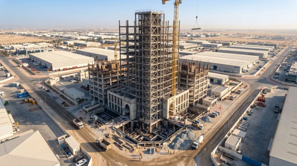 22-Story Commercial High-Rise Steel Core in Dubai: Heat Resilience and Rapid Assembly