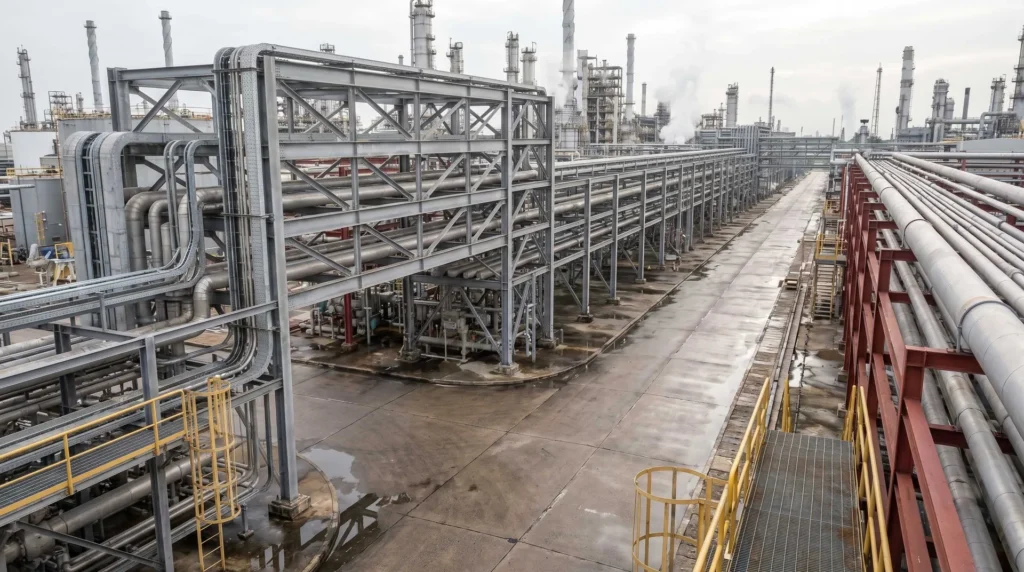 Multi-Tier Structural Steel Petrochemical Pipe Racks for Mega Coastal Refinery & Chemical Hub in Map Ta Phut, Thailand