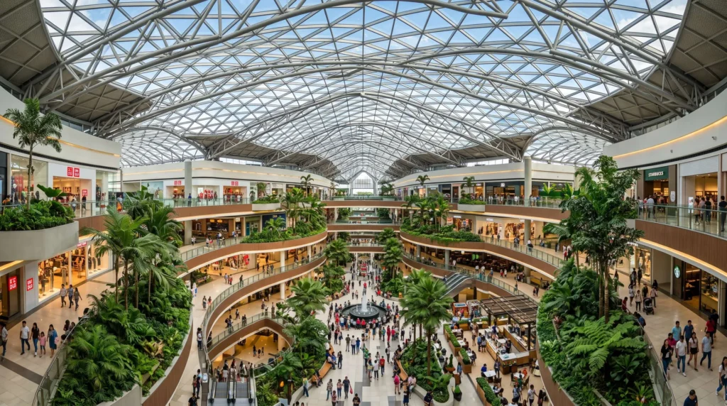 Philippines Free-Form Commercial Complex: Typhoon-Resistant Organic Steel Canopy and BIM Precision