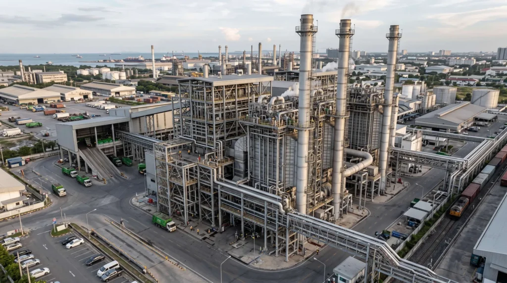35MW Waste-to-Energy Plant in Thailand: Incinerator Towers and Leachate-Resistant Steel Framing