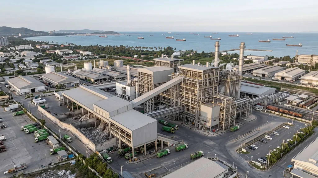 35MW Waste-to-Energy Plant in Thailand: Incinerator Towers and Leachate-Resistant Steel Framing