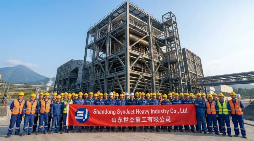 55-Meter Heavy Industrial Boiler Steel Structure in Indonesia: Seismic Ring-of-Fire Rigidity, Geothermal H2S Anti-Corrosion, and Turnkey COD Delivery