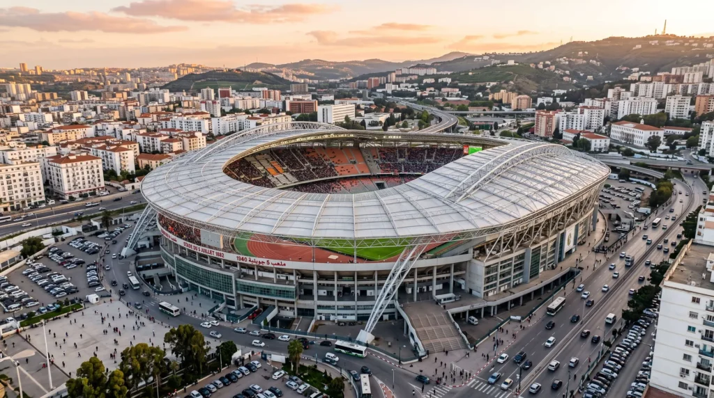Algeria Stadium Space Frame Roof: 65,000-Seat Mega Span, Seismic Resilience, and Accelerated Delivery