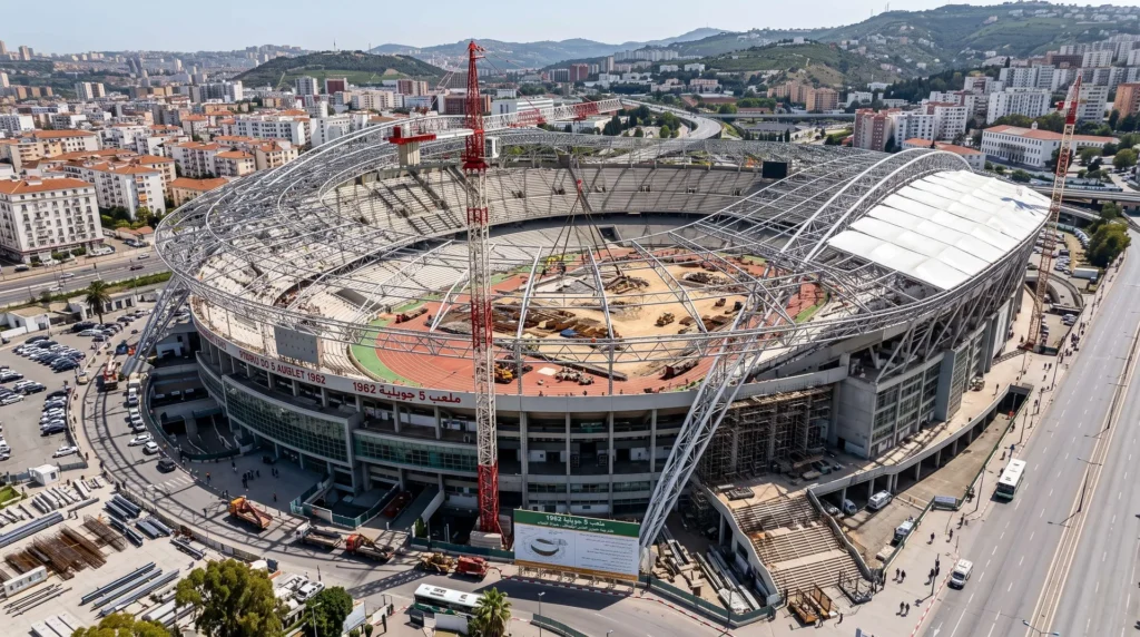 Algeria Stadium Space Frame Roof: 65,000-Seat Mega Span, Seismic Resilience, and Accelerated Delivery