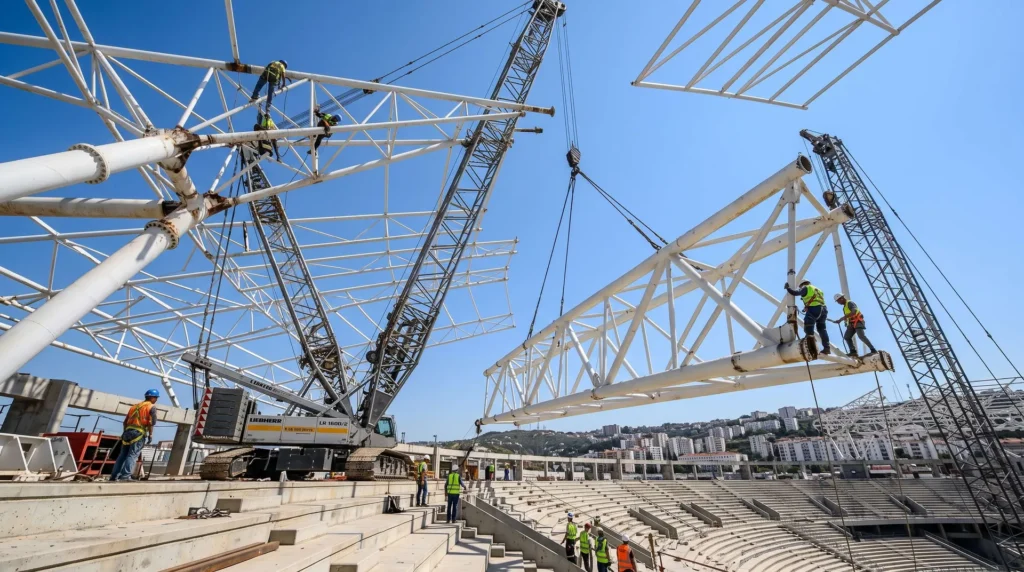 Algeria Stadium Space Frame Roof: 65,000-Seat Mega Span, Seismic Resilience, and Accelerated Delivery