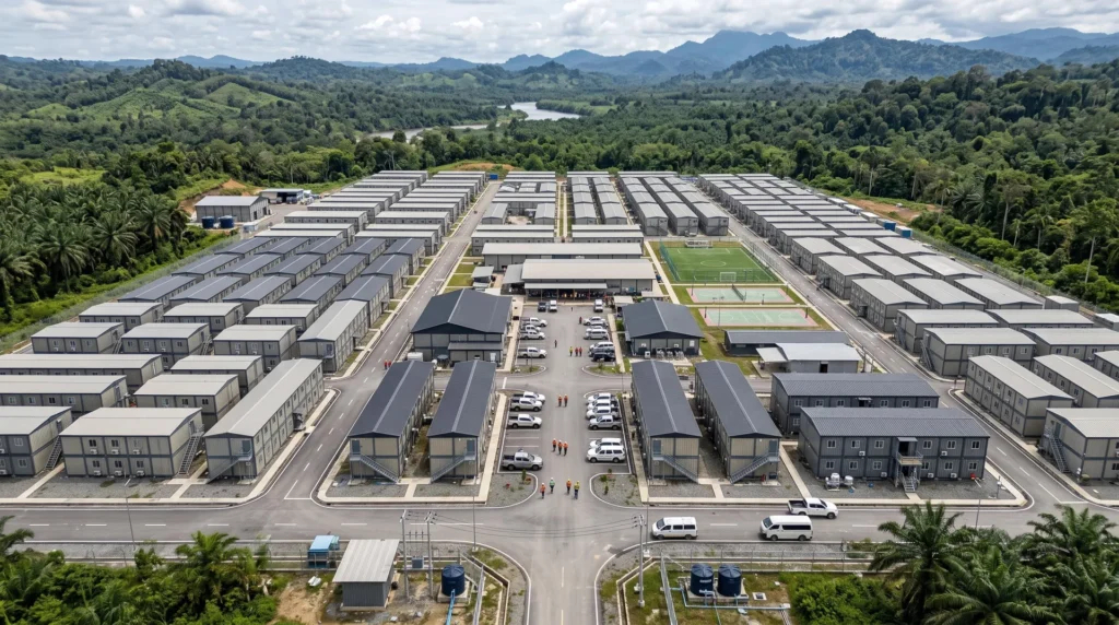 60,000 sqm Vanguard Labor Camp in Indonesia: Modular Assembly and Tropical Adaptation