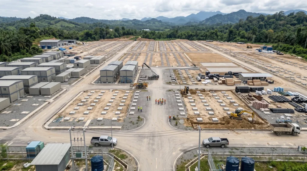 60,000 sqm Vanguard Labor Camp in Indonesia: Modular Assembly and Tropical Adaptation
