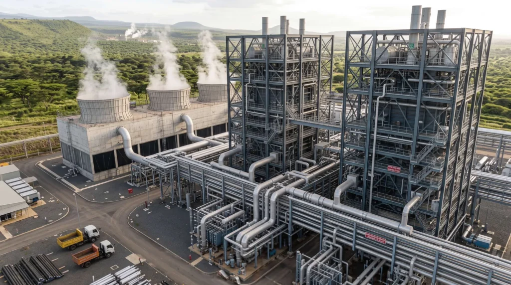45,000-Ton Geothermal Power Plant Boiler Steelwork in Kenya: High-Seismic Thermal Balance and H2S Protection