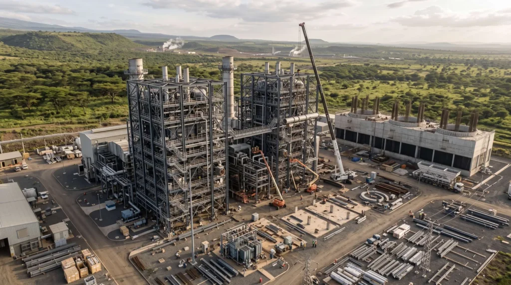 45,000-Ton Geothermal Power Plant Boiler Steelwork in Kenya: High-Seismic Thermal Balance and H2S Protection