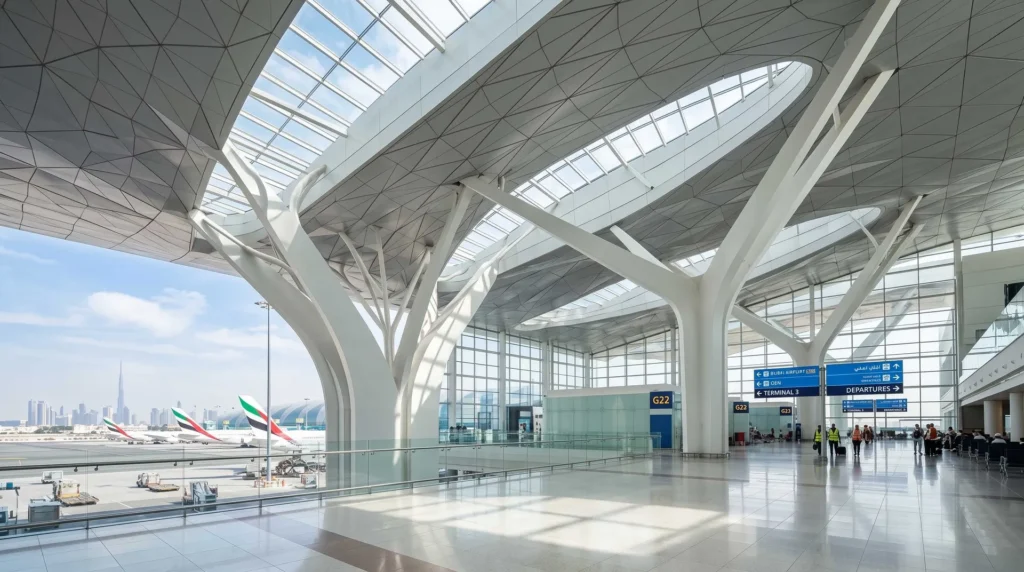 180,000 sqm Free-Form Double-Curved Roof Canopy: Engineering an Iconic Aviation Hub in the UAE
