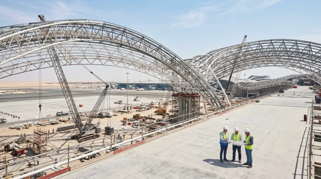 180,000 sqm Free-Form Double-Curved Roof Canopy: Engineering an Iconic Aviation Hub in the UAE
