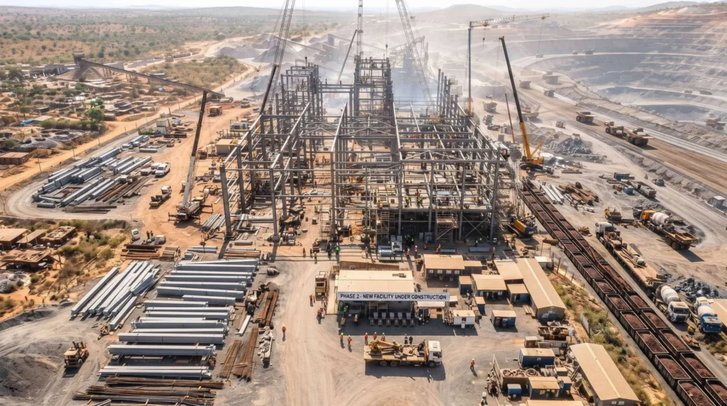 Heavy Cruciform Column Framework for Dynamic-Load Mining Facility in Tanzania