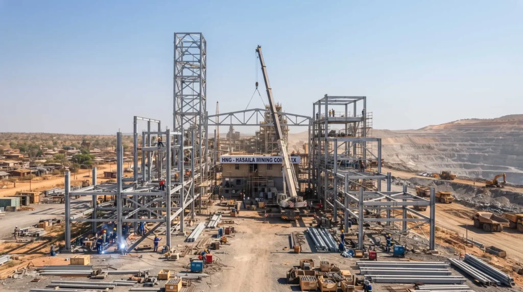 Heavy Cruciform Column Framework for Dynamic-Load Mining Facility in Tanzania
