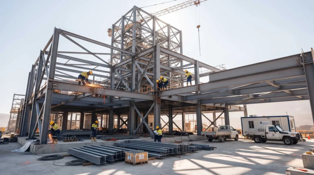 Heavy Cruciform Column Framework for Dynamic-Load Mining Facility in Tanzania