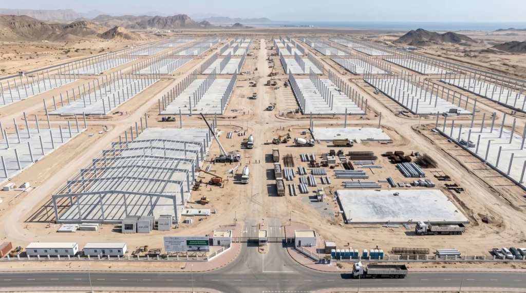 120,000 sqm Typhoon-Resistant Logistics Hub in Oman: Extreme Resilience and Mega-Scale Erection