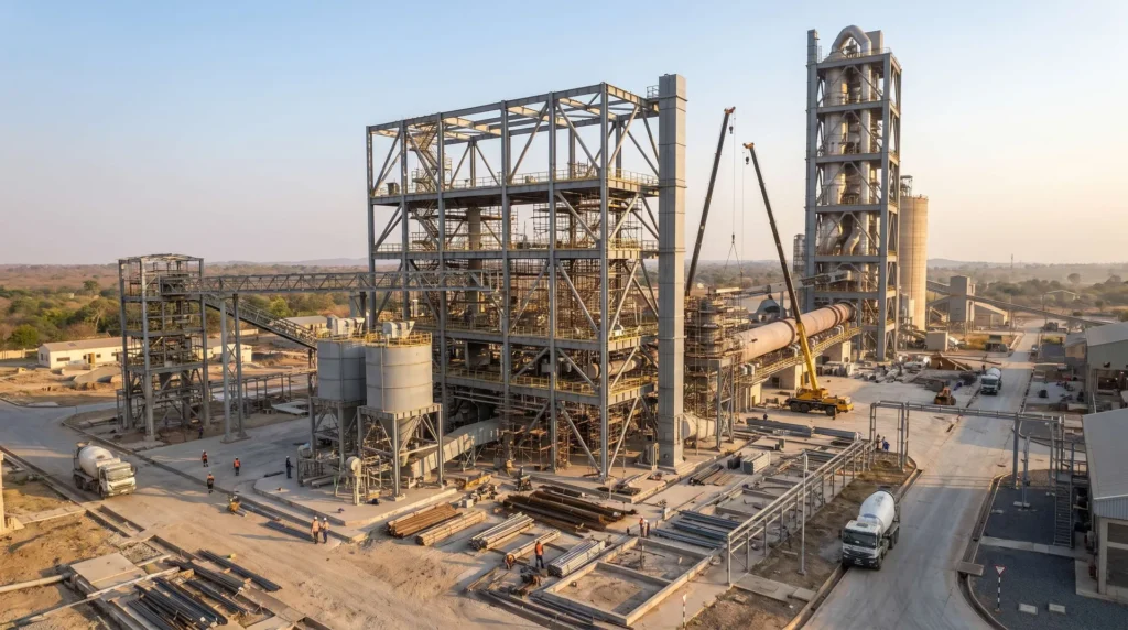 85-Meter Heavy Industrial Preheater Tower in Nigeria: High-Altitude Cyclone Seating, Vibration Damping, and Fast-Track Turnkey Erection