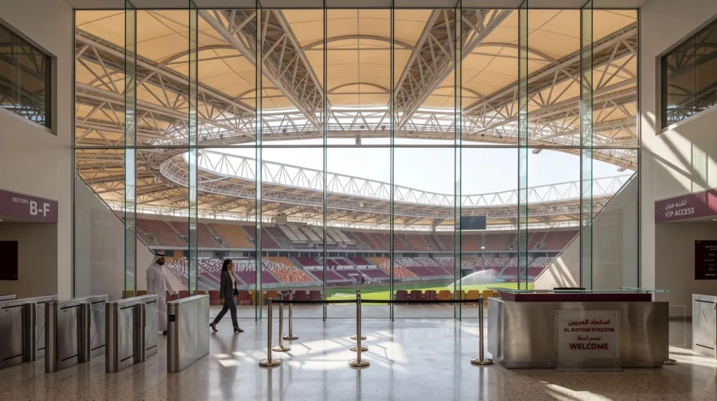 48,000 sqm Cantilevered Space Frame Stadium Canopy in Qatar: Sub-Millimeter Ball-Joint Precision and Deflection Control