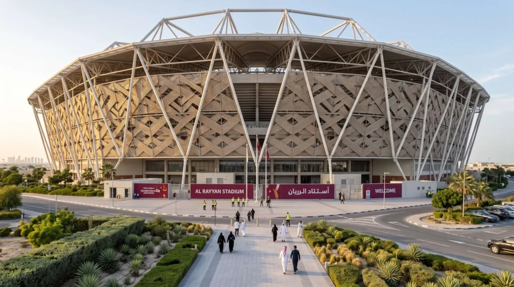 48,000 sqm Cantilevered Space Frame Stadium Canopy in Qatar: Sub-Millimeter Ball-Joint Precision and Deflection Control