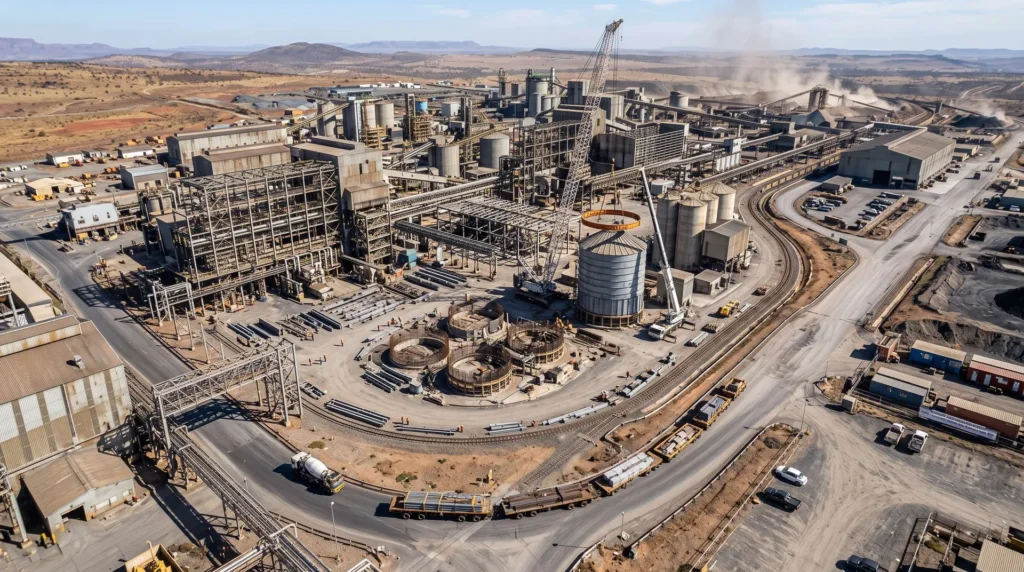 65,000 sqm Heavy Mining Processing Plant in South Africa: Extreme Rigidity, Vibration Control, and 100% Bolted Assembly