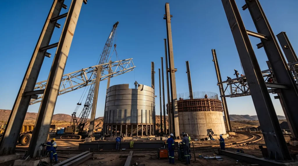 65,000 sqm Heavy Mining Processing Plant in South Africa: Extreme Rigidity, Vibration Control, and 100% Bolted Assembly
